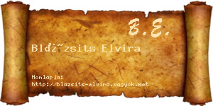Blázsits Elvira névjegykártya